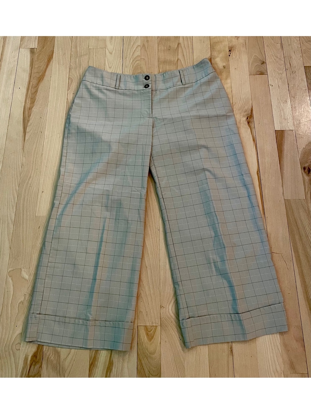 Vintage Y2K Speechless LowRise Wide-Leg Crop Pants with Windowpane Check, Size 7